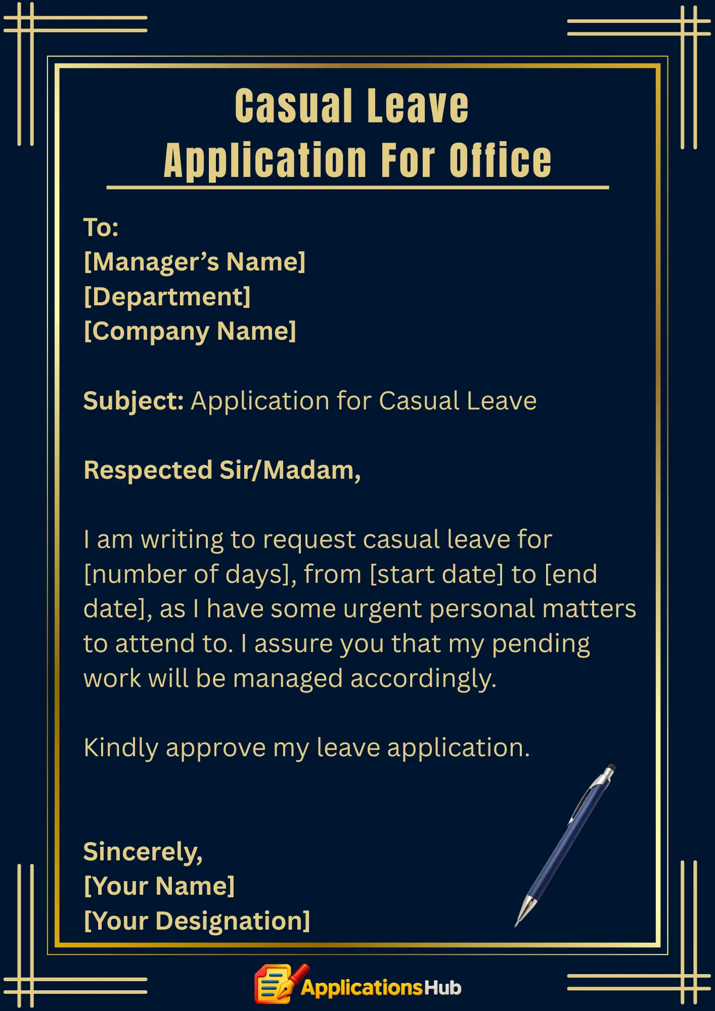 Example 2: Casual Leave Application with Reason