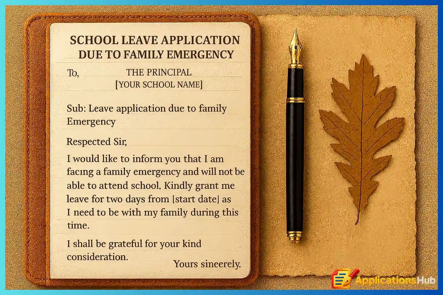 Family Emergency Leave Application For school
