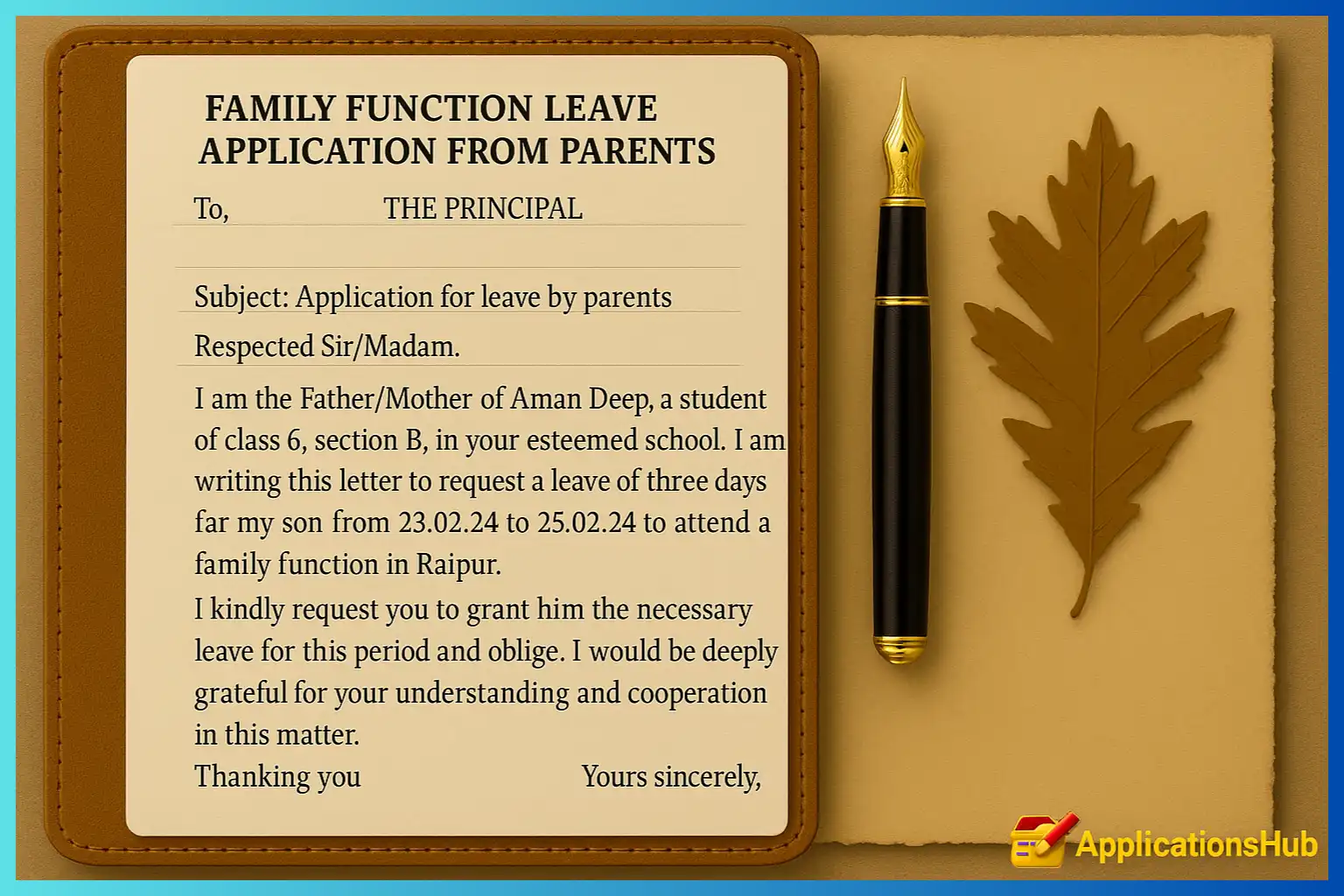 Family Function Leave Application
