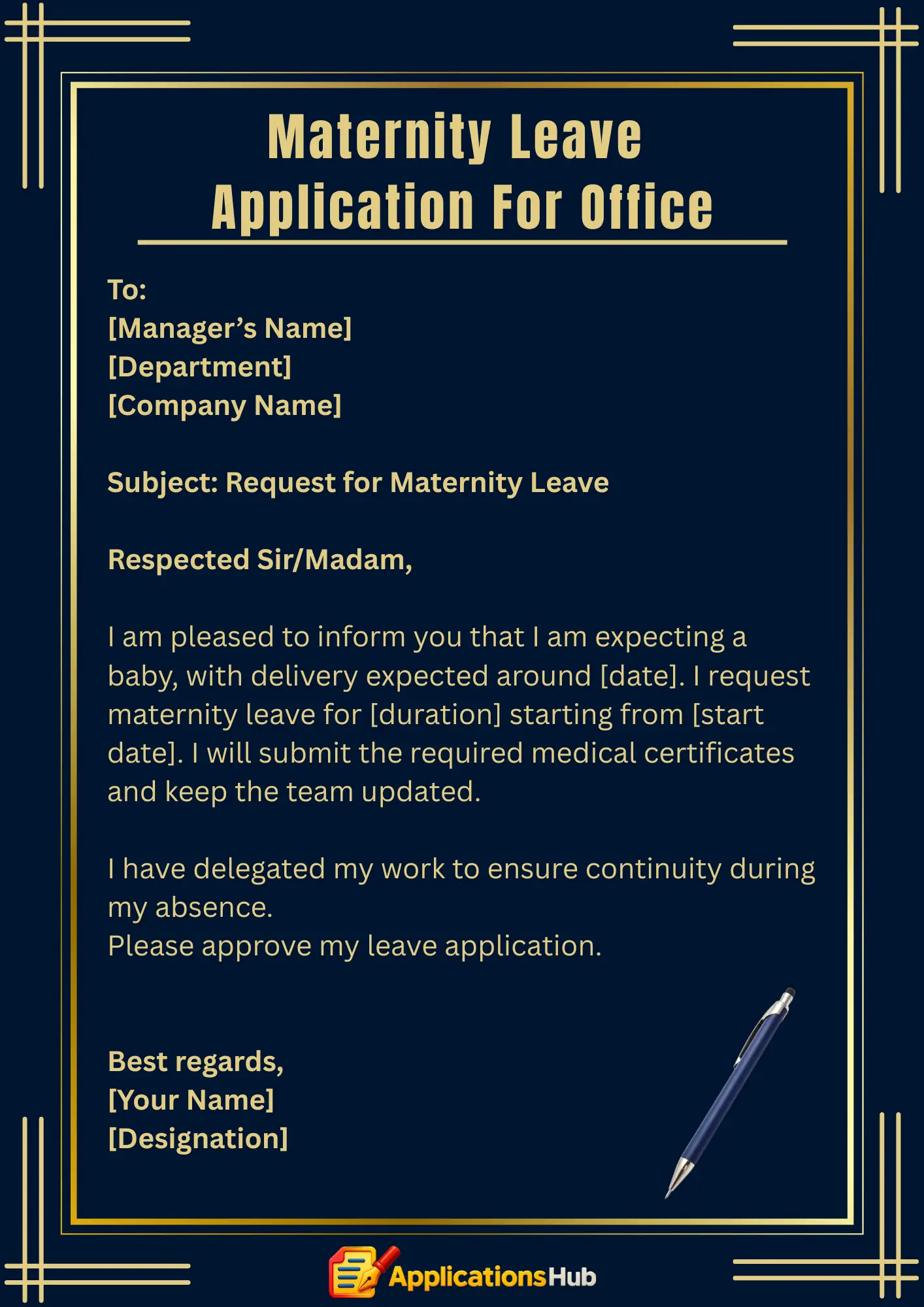 Application for Maternity Leave #2
