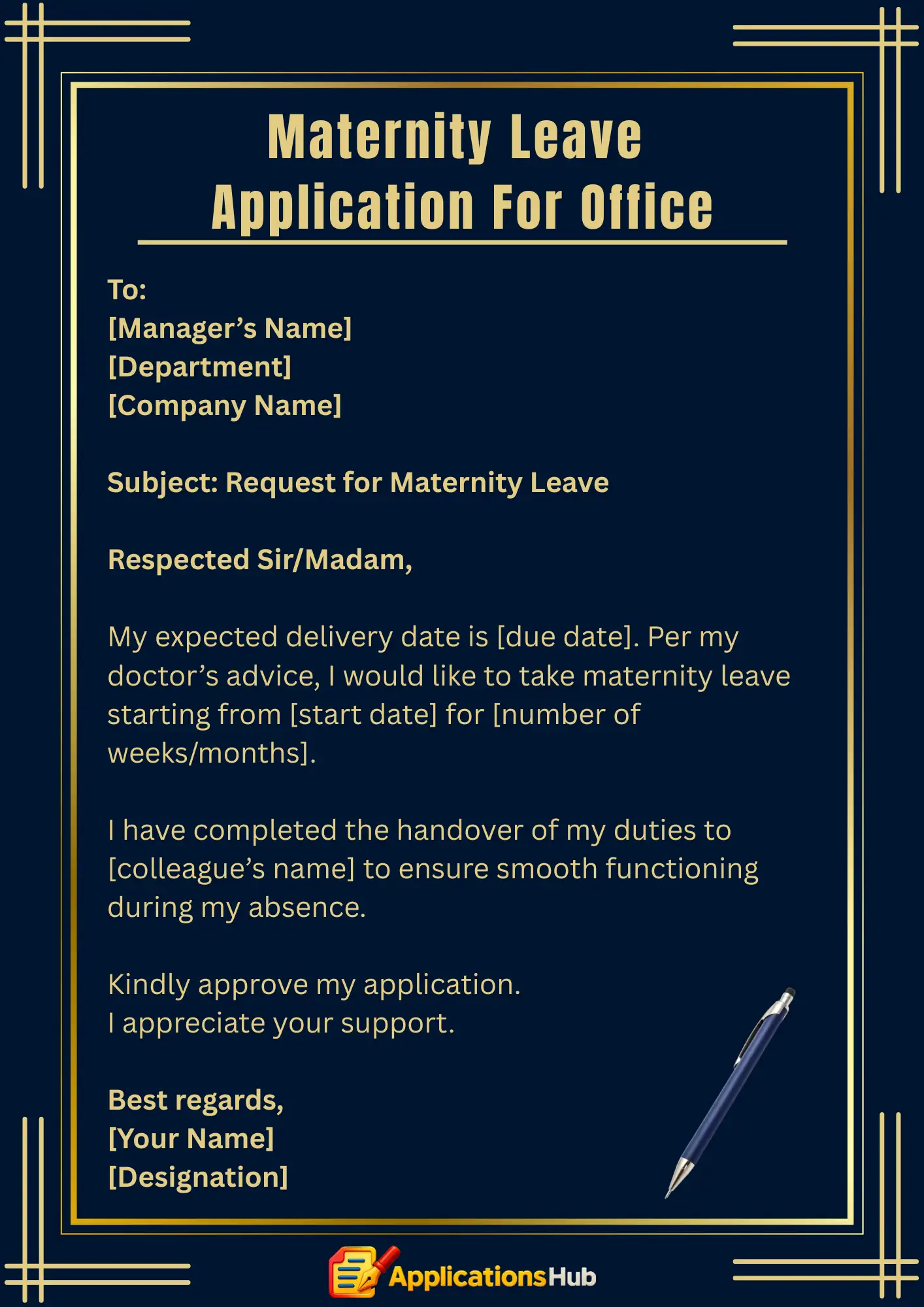 Maternity Leave Application Examples #1